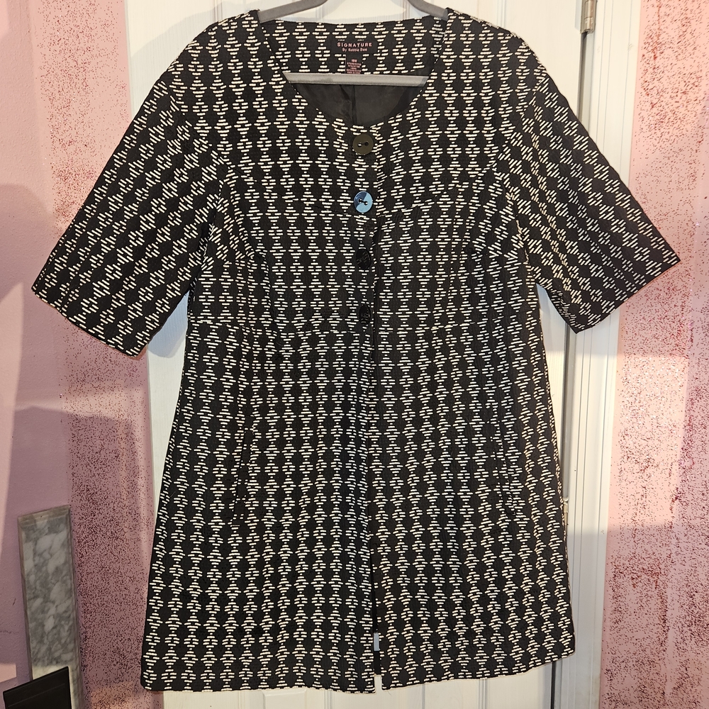 Robbie Bee Black and White Textured Jacket